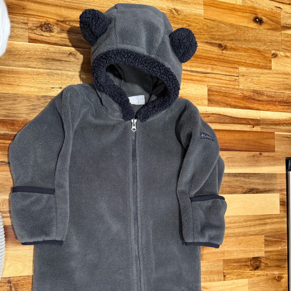 Columbia Charcoal Fleece Baby Onesie